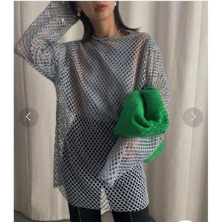 アメリヴィンテージ(Ameri VINTAGE)のMEDI WAVE PATTERN MESH TOP(カットソー(長袖/七分))