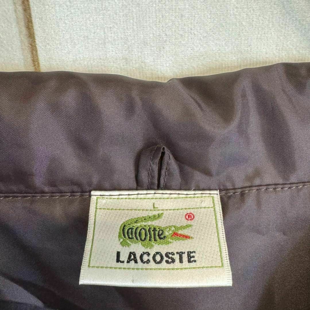 LACOSTE(ラコステ)の【超希少】　ラコステ　コーチジャケット　ダークブラウン　刺繍ロゴ　チンスト　XL メンズのジャケット/アウター(ナイロンジャケット)の商品写真