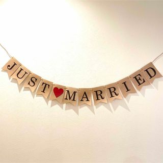 JUST MARRIED ガーランド 前撮り 結婚式　ウェディングフォト(ガーランド)