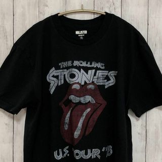 ローリングストーンズ　バンドＴシャツ　サイズＳ　黒ブラック　メンズ古着.(Tシャツ/カットソー(半袖/袖なし))