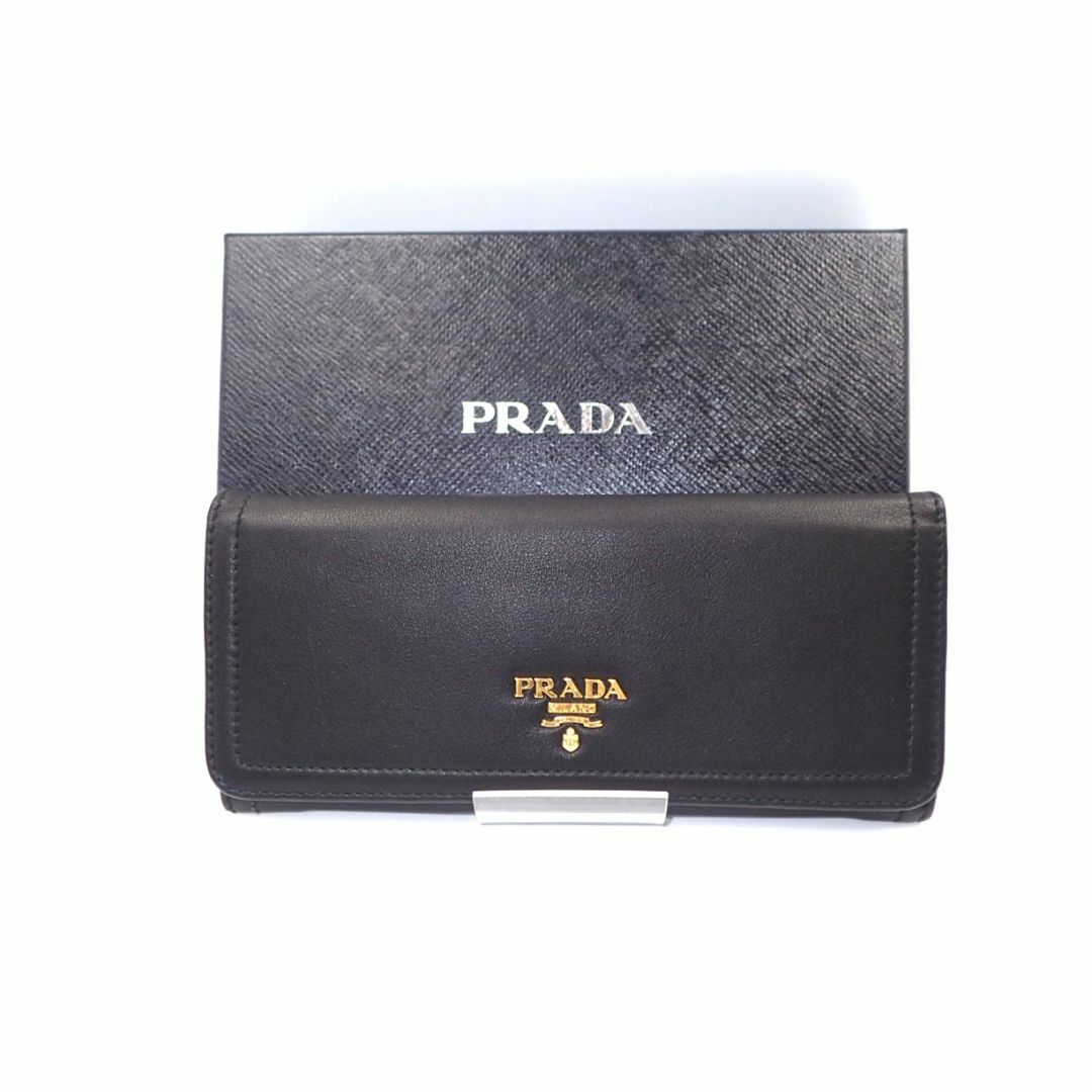 PRADA(プラダ)の【訳アリ】プラダ PRADA 二つ折り長財布 1M1132 ブラック レディースのファッション小物(財布)の商品写真