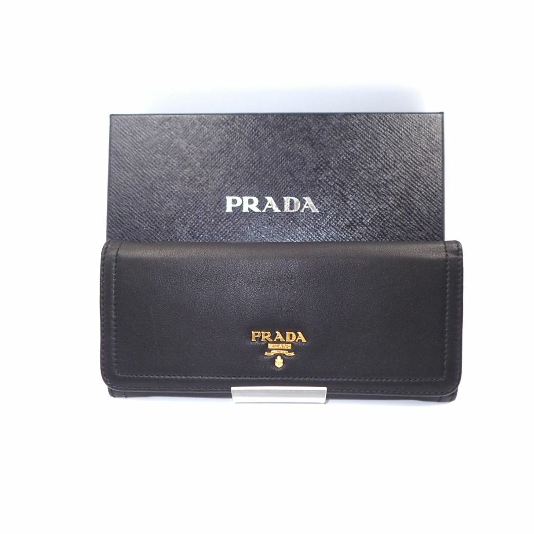 訳アリ】プラダ PRADA 二つ折り長財布 1M1132 ブラック 訳アリ】プラダ PRADA 二つ折り長財布 1M1132 ブラック