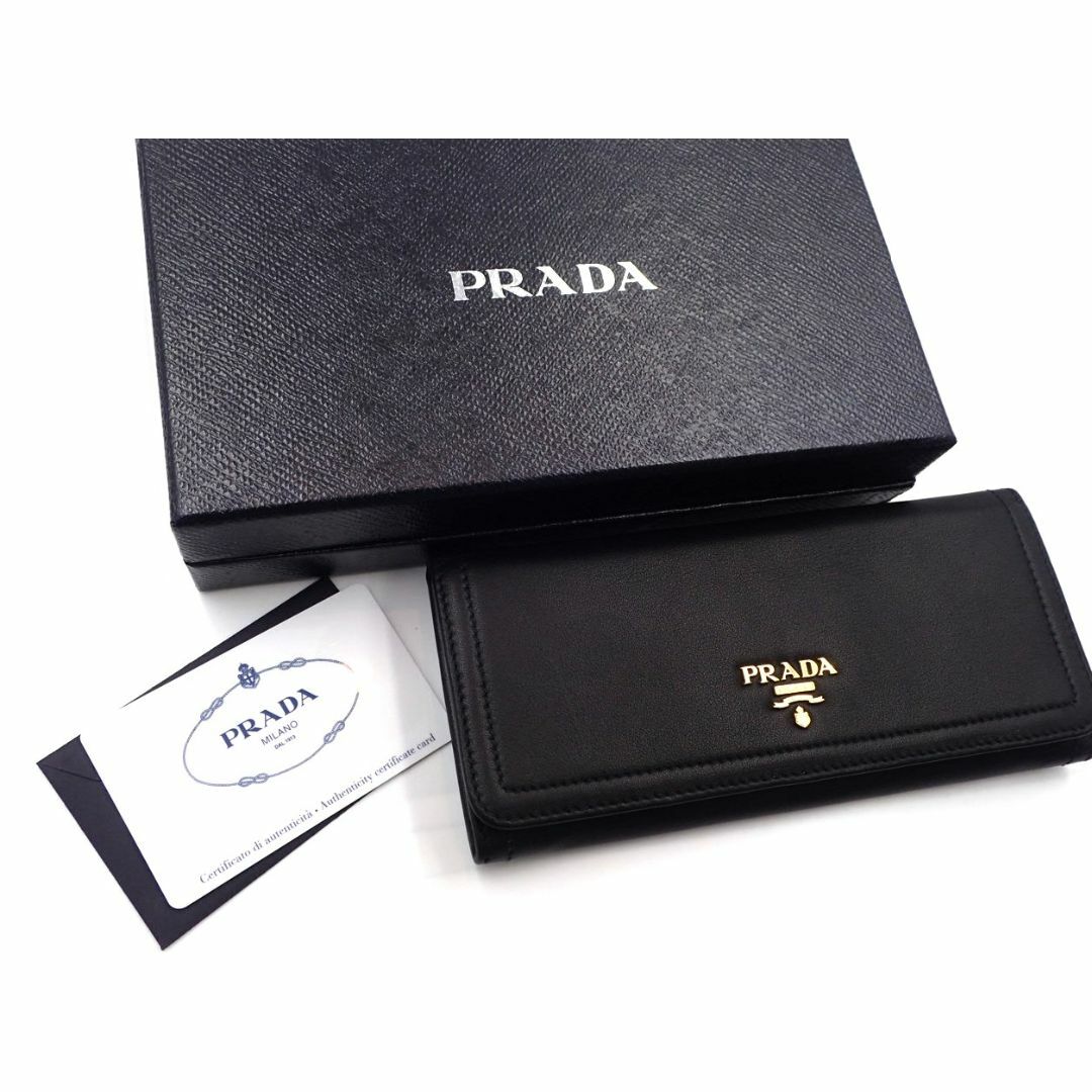 訳アリ】プラダ PRADA 二つ折り長財布 1M1132 ブラック 訳アリ】プラダ PRADA 二つ折り長財布 1M1132 ブラック