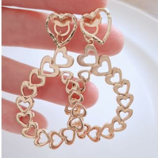 【ハンドメイド】Heart of  gold(ピアス)