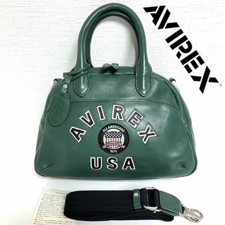 アヴィレックス(AVIREX)のAVIREX LEATHER 2WAY MINI BOSTON BAG グリーン(ボストンバッグ)