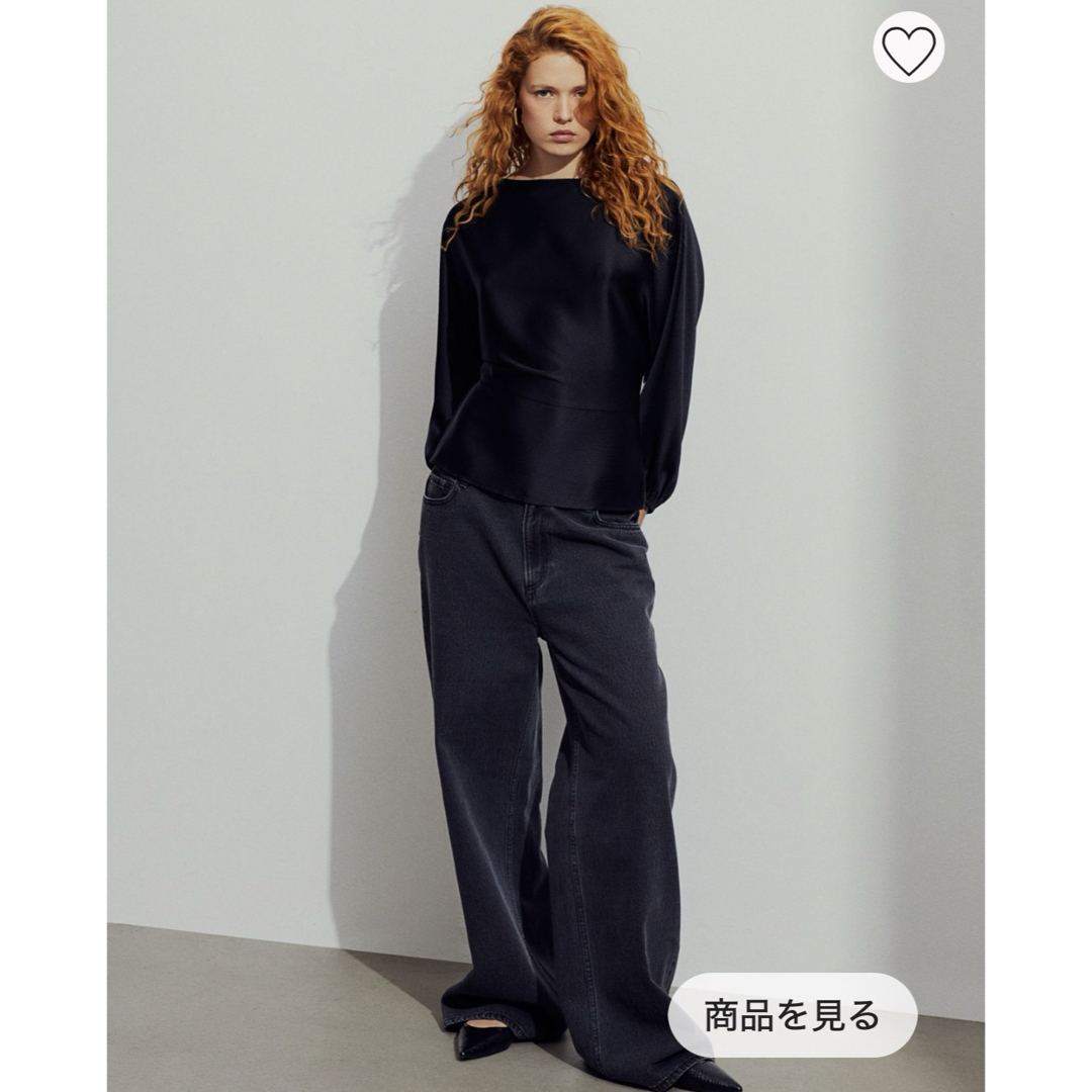 H&M(エイチアンドエム)のクレープサテンブラウス レディースのトップス(シャツ/ブラウス(長袖/七分))の商品写真