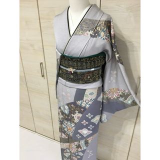 友禅染め訪問着　正絹　金駒刺繍　金彩　ご奉仕価格❣️(着物)