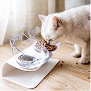 ペット用 餌やり容器 猫耳 フードボウル 犬用 猫用 R191(猫)