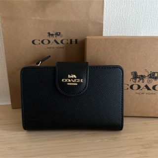 COACH - COACH ブルー 馬車柄 二つ折りの通販 by SAKURA's shop