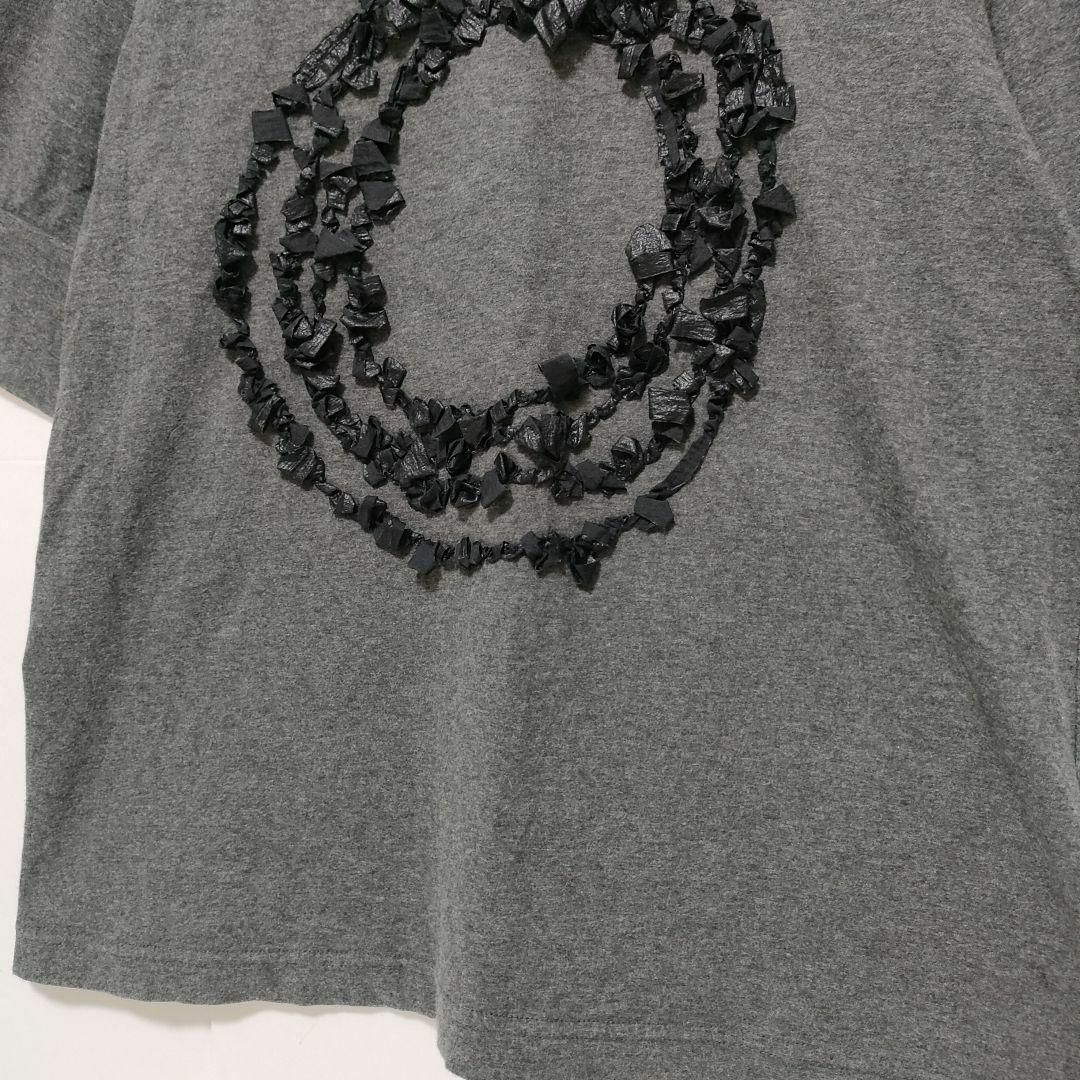 クレッシェント　サークルデザイン　半袖カットソー　Tシャツ　グレー　M レディースのトップス(Tシャツ(半袖/袖なし))の商品写真