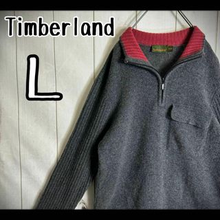 ティンバーランド(Timberland)の【希少デザイン】　ティンバーランド　ニット　ハーフジップ　バイカラー　肉厚　Ｌ(ニット/セーター)