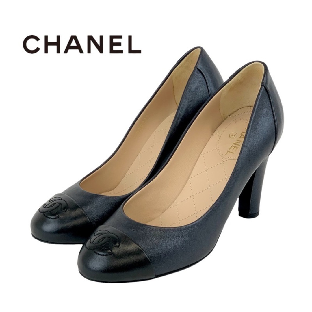 CHANEL(シャネル)のシャネル CHANEL パンプス 靴 シューズ レザー ネイビー ブラック ココマーク パーティーシューズ フォーマルシューズ レディースの靴/シューズ(ハイヒール/パンプス)の商品写真