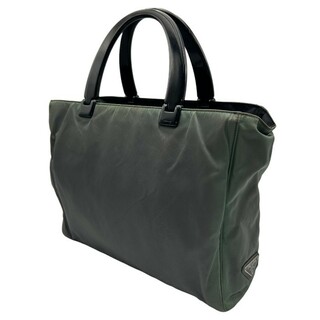プラダ(PRADA)のPRADA プラダ プラスチックハンドル ナイロン ハンドバッグ グリーン 鞄 レディース ブランド 中古 W４(ハンドバッグ)