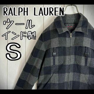 ラルフローレン(Ralph Lauren)の【希少デザイン】　ラルフローレン　ブルゾン　ジャケット　ウール　チェック　裏地赤(ブルゾン)