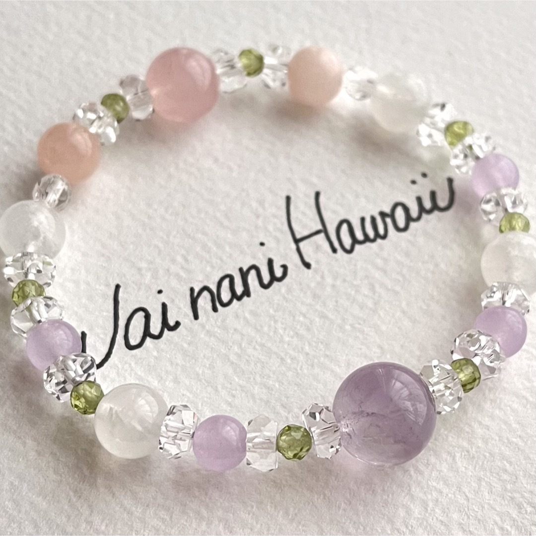 ② 『 Sweet Lavender 花咲く 』ハワイアンパワーストーン レディースのアクセサリー(ブレスレット/バングル)の商品写真