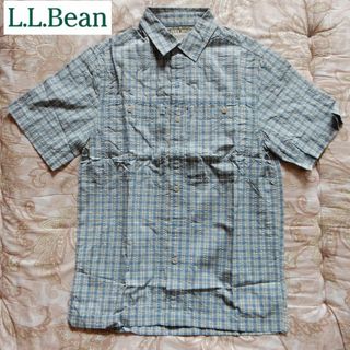 L.L.Bean - 【新品 LLBean クールウィーブ・シャツ 半袖 青 Sサイズ】
