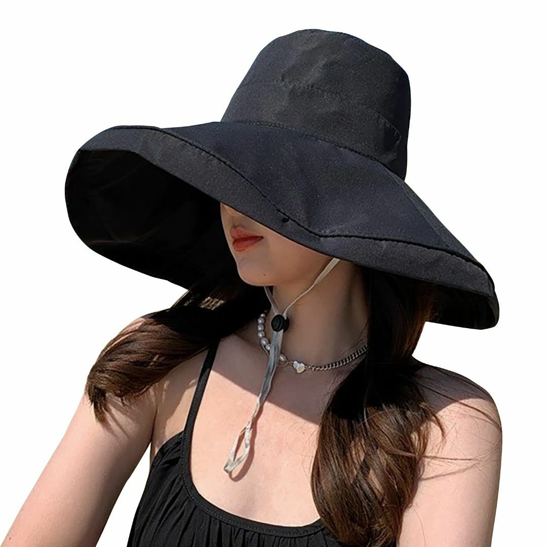 【色: ブラック】[BHIDENAW] UVカット 帽子 キャップ レディース  レディースのファッション小物(その他)の商品写真