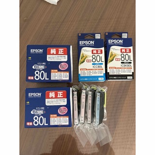 エプソン(EPSON)のEPSONインクカートリッジ IC6CL80L ６色パック2箱＋ブラック＋シアン(その他)