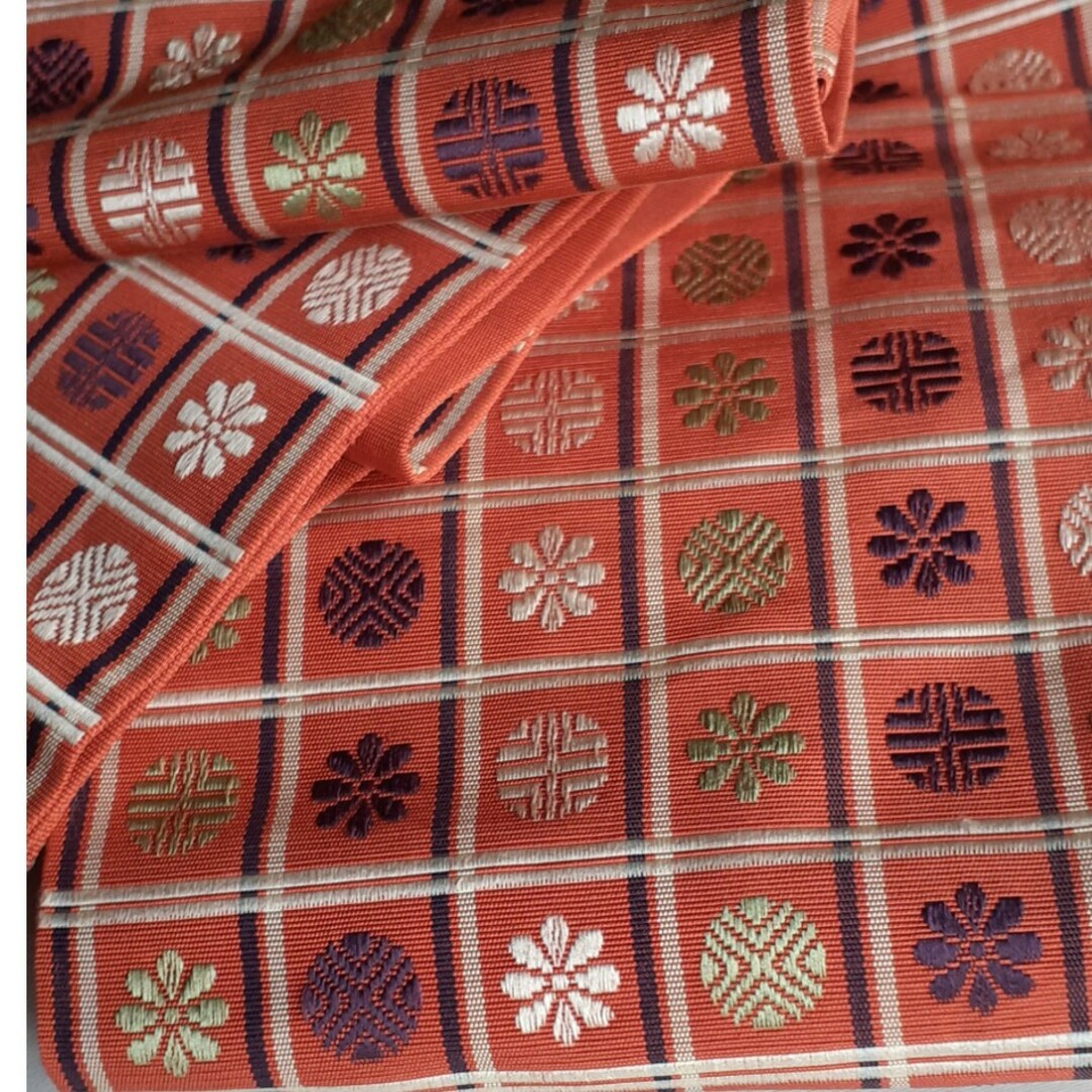 半巾　博多帯　レンガ色 レディースの水着/浴衣(帯)の商品写真