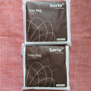 セリア(Seria)の新品未使用未開封　セリア　ショッピングバッグ　エコバッグ　白　ベージュ(エコバッグ)