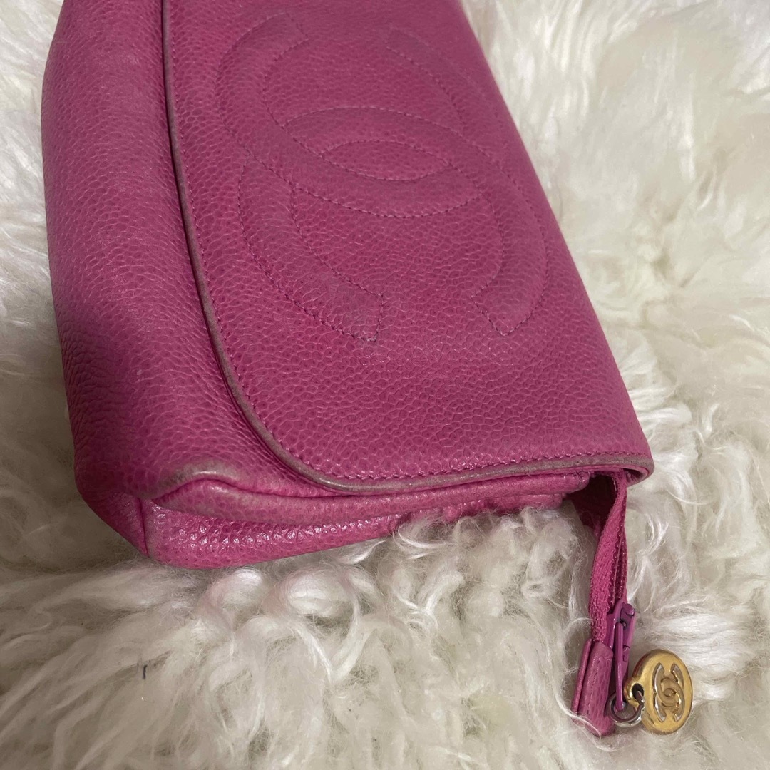 CHANEL(シャネル)のヴィンテージCHANEL vintageCHANEL メイクポーチ　ピンク レディースのファッション小物(ポーチ)の商品写真