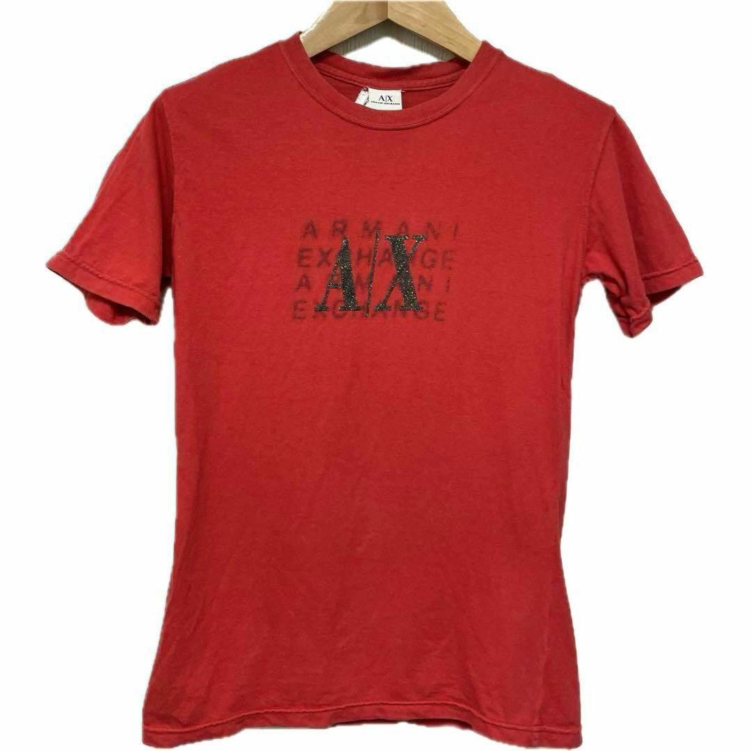 ARMANI EXCHANGE(アルマーニエクスチェンジ)のARMANI EXCHANGE アルマーニエクスチェンジ Tシャツ レッド  S レディースのトップス(Tシャツ(半袖/袖なし))の商品写真