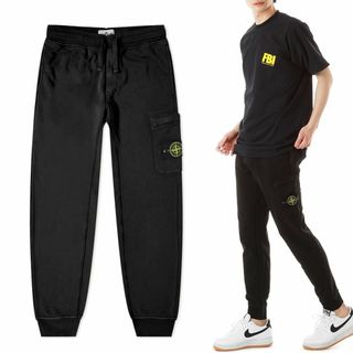 ストーンアイランド(STONE ISLAND)の送料無料 2 STONE ISLAND ストーンアイランド 761564551 V0029 ブラック スウェットパンツ size L(その他)