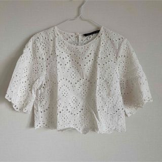 ザラ(ZARA)のzara 刺繍　ブラウス(シャツ/ブラウス(半袖/袖なし))