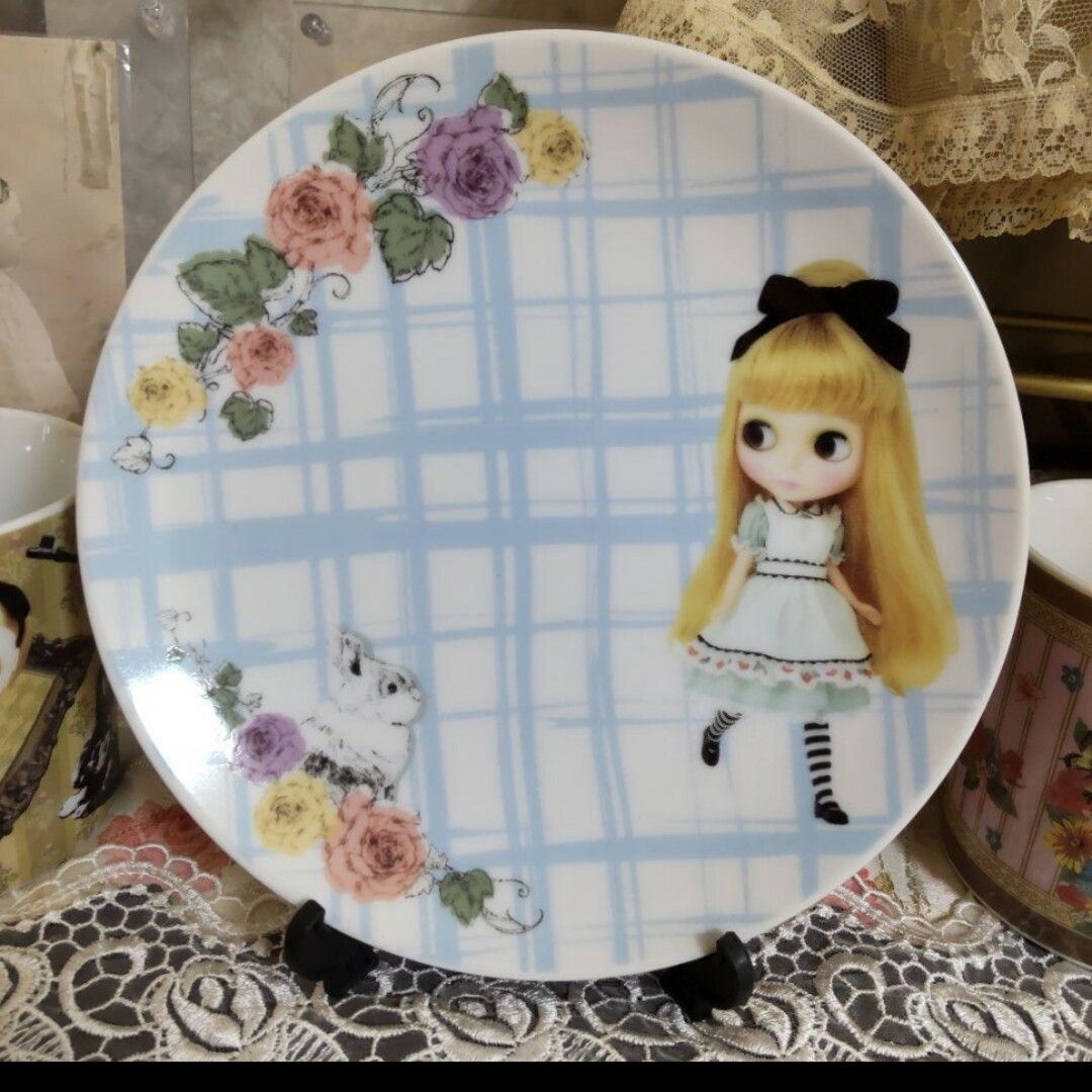 b14 ブライス【 Drink me Alice プレート】 Blythe 皿 インテリア/住まい/日用品のキッチン/食器(食器)の商品写真