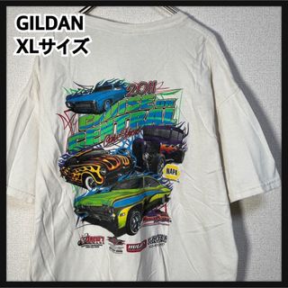 ギルタン(GILDAN)の【ギルダン】半袖Tシャツ　アメ車　モーターショー　企業ロゴ　白T　49(Tシャツ/カットソー(半袖/袖なし))