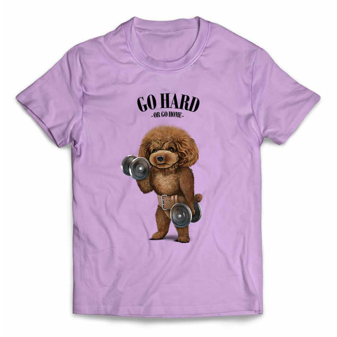 プードル 犬 いぬ ダンベル 筋トレ 筋肉 Tシャツ メンズ レディース キッズ メンズのトップス(Tシャツ/カットソー(半袖/袖なし))の商品写真