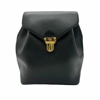 フェンディ(FENDI)のフェンディ FENDI リュック エフ イズ レザー ブラック レディース 8BZ043 A18B 送料無料【中古】 z0589(リュック/バックパック)