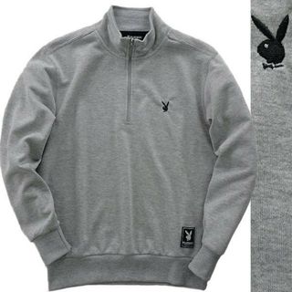 プレイボーイ(PLAYBOY)の新品 プレイボーイ 裏毛 ハーフジップ スウェット LL 灰(スウェット)