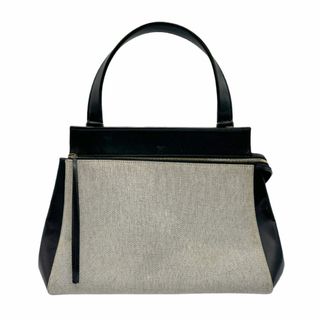 セリーヌ(celine)のセリーヌ CELINE ハンドバッグ エッジ レザー/キャンバス ネイビー×ベージュ レディース 送料無料【中古】 z0634(ハンドバッグ)