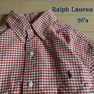 ポロラルフローレン(POLO RALPH LAUREN)のRalph Lauren 90’sボタンダウンシャツ　オレンジ　メンズM(シャツ)