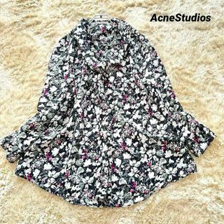 アクネストゥディオズ(Acne Studios)のAcneStudios アクネ ストゥディオス　シルク　ブラウス　ボウタイ　花柄(シャツ/ブラウス(長袖/七分))