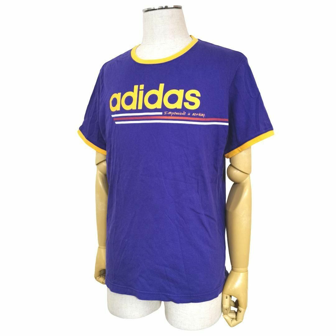 【XL】adidas アディダス メンズ Tシャツ ビッグロゴ 半袖 パープル メンズのトップス(Tシャツ/カットソー(半袖/袖なし))の商品写真