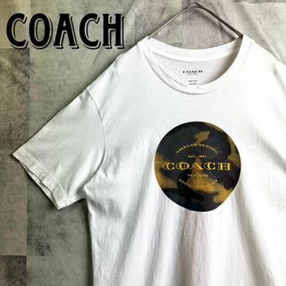 COACH - 希少 美品 コーチ Tシャツ 半袖 カモフラ センターロゴ ホワイト M相当