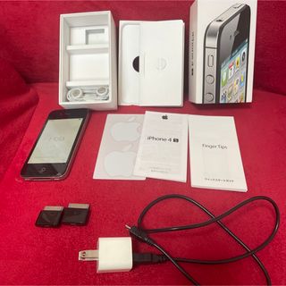 アイフォーン(iPhone)の☆iPhone 4S Black 32GB 本体　箱　充電器付き(スマートフォン本体)