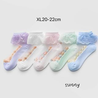 0551XL 子供靴下 キッズ シースルーソックス 超薄 メッシュ　女の子 3足(靴下/タイツ)