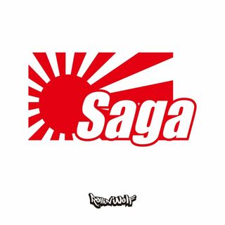 Saga (佐賀) カッティングステッカー　7.0×12.5 日章旗(車外アクセサリ)