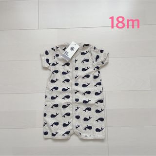 プチバトー(PETIT BATEAU)のプチバトー　プリントショートロンパース　18m (ロンパース)