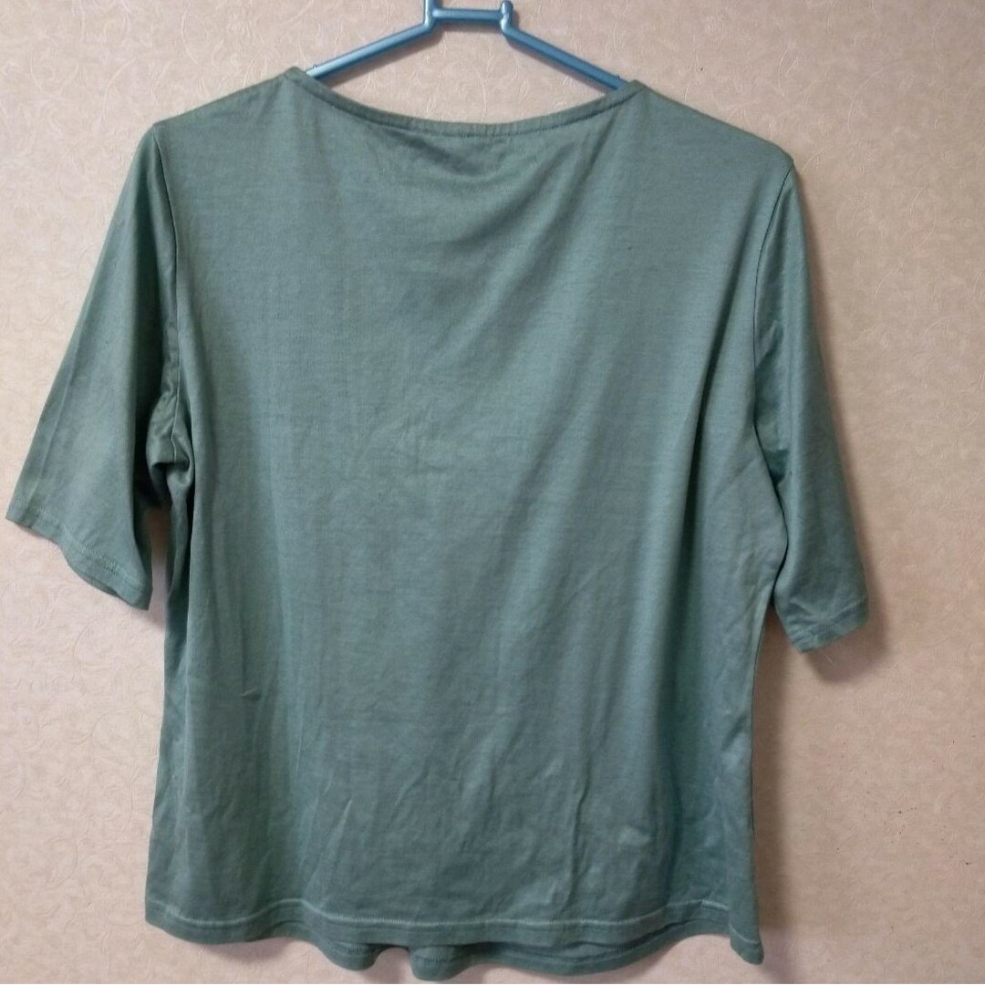 WISH LIST  レディース　半袖カットソー　グリーン レディースのトップス(Tシャツ(半袖/袖なし))の商品写真