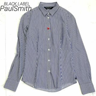 ポールスミス(Paul Smith)の美品 ブラックレーベル ポールスミス M ハート釦ストライプ シャツレ ディース(シャツ/ブラウス(長袖/七分))