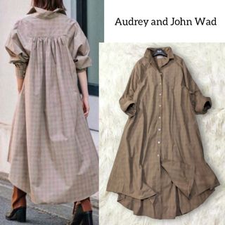 オードリーアンドジョンワッド(audrey and john wad)のオードリーアンドジョンワッド ✿ チェック シャツワンピース ロング フレア(ロングワンピース/マキシワンピース)