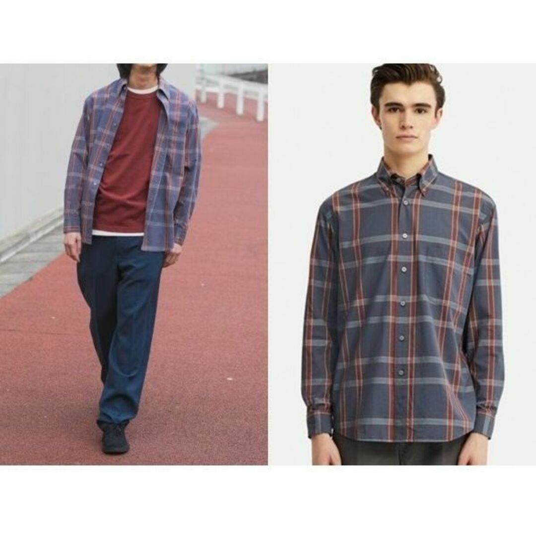 UNIQLO U ワイドフィットチェックシャツ（長袖） メンズのトップス(シャツ)の商品写真