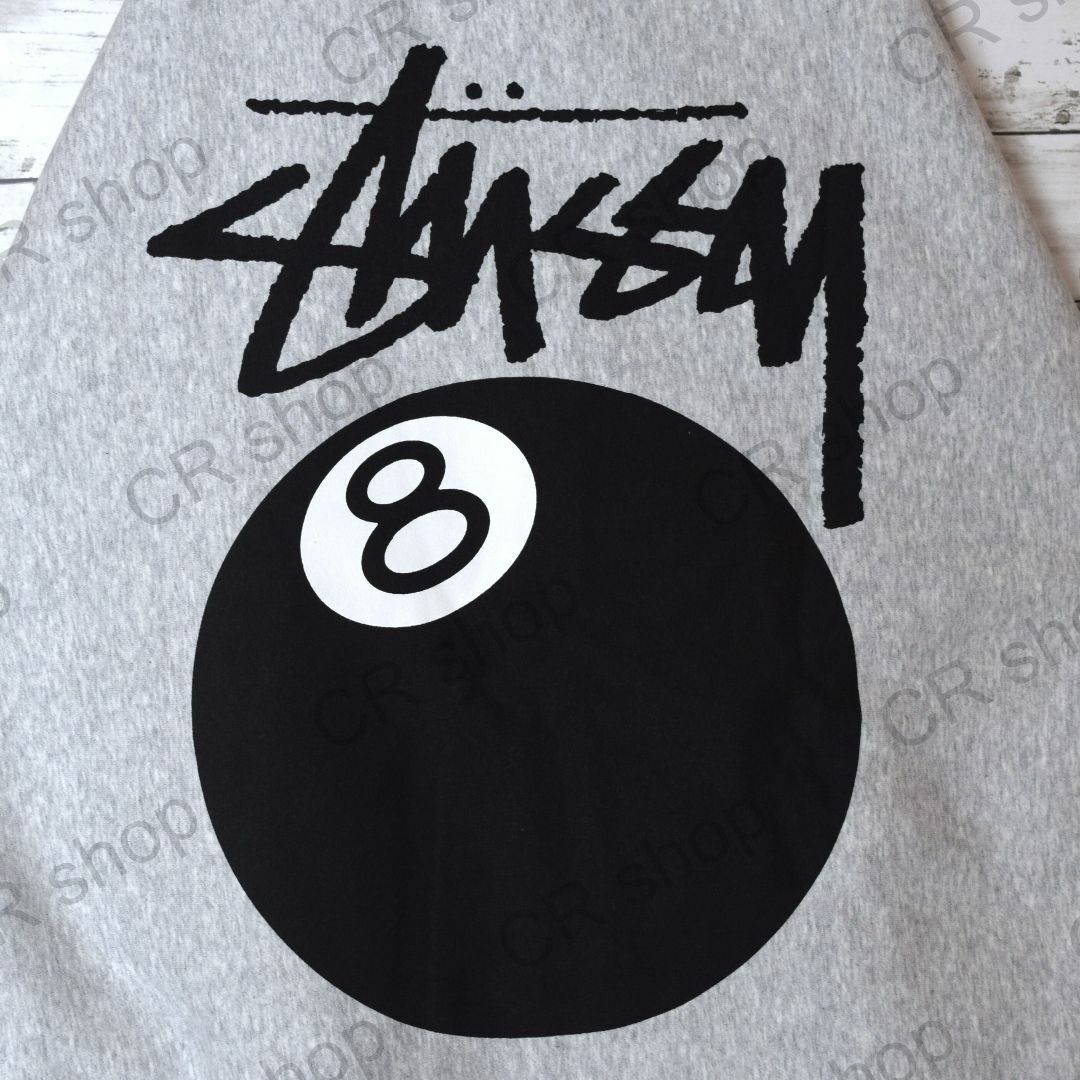 STUSSY(ステューシー)の【ステューシー】正規・新品タグ　8ボール　グレー　XL　フルジップパーカー メンズのトップス(パーカー)の商品写真