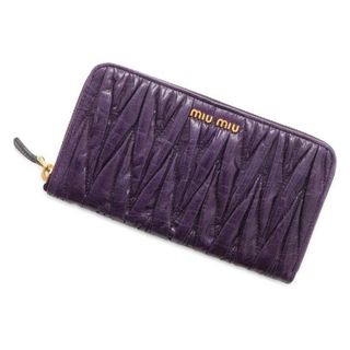 ミュウミュウ(miumiu)のミュウミュウ 長財布 マテラッセ ラウンドジップ レザー 5M0506 MIUMIU 財布(財布)