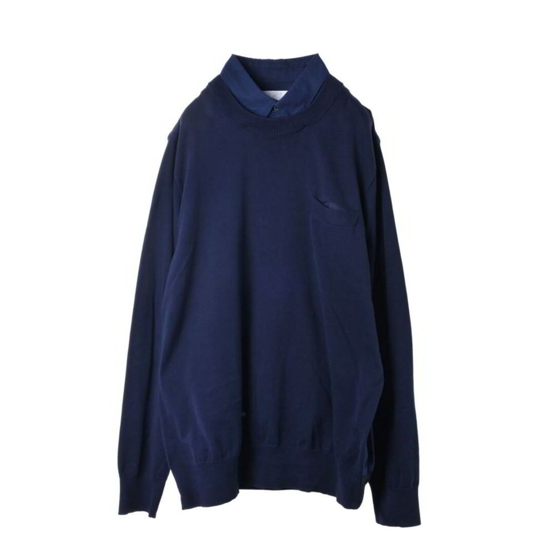 美品 sacai ストライプシャツドッキングニット 黒 - トップス 美品 sacai ストライプシャツドッキングニット 黒 - トップス
