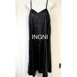 INGNI - イング ワンピース ロングスカート フェイクレザー 編み込み ブラック F